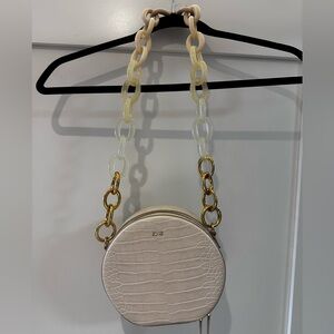 JW PEI Cream Croc-Embossed Crossbody Bag